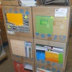 lot d'affaires scolaires classeurs, cahiers, feuilles, blocs notes, etc…………………